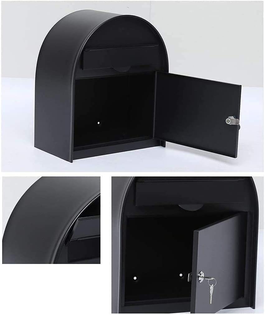 Wall Mounted Post Box Parcel Drop Box Delivery Box Security Lockbox Wall Mounted Post Box European Metal Letterbox Mailbox with Cover Lockable Letterbox Parcel Box Drop Box 925