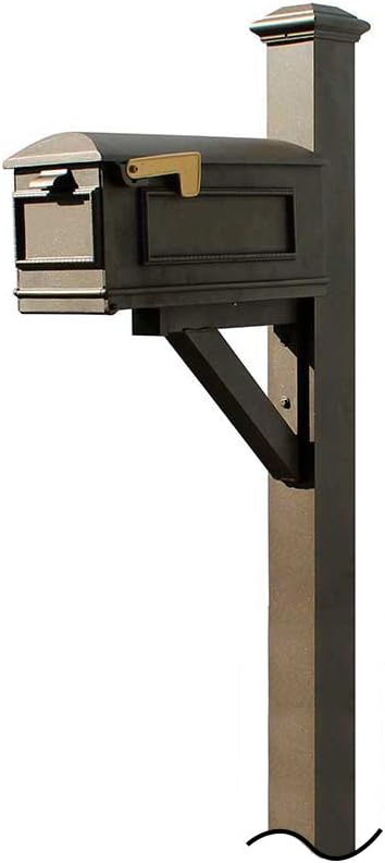 WPD-NB-S7-LMC-BZ Westhaven Cast Aluminum Post Mount Mailbox System with Lewiston Mailbox (No Base) Pyramid Finial, Ships in 2 Boxes, Bronze