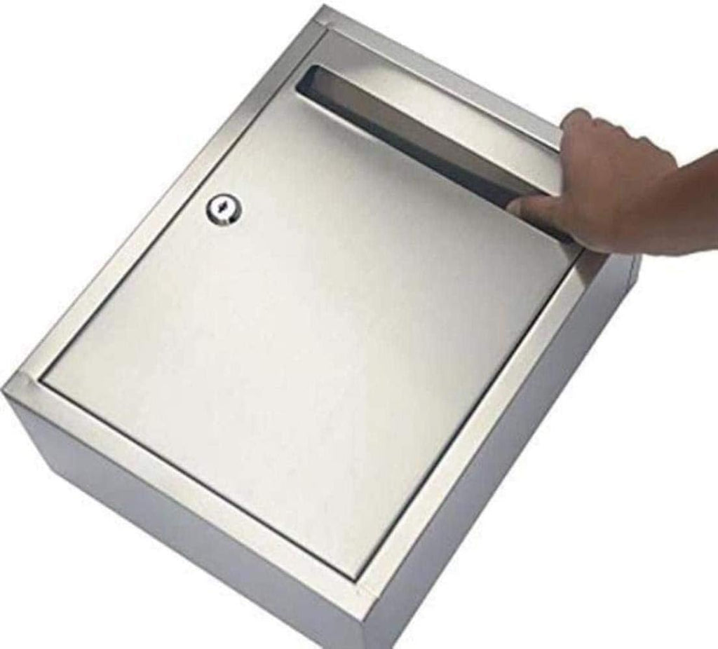 Mailbox Letter Box Stainless Steel Rainproof Letter Box Postbox Simple Villa with Lock Outdoor