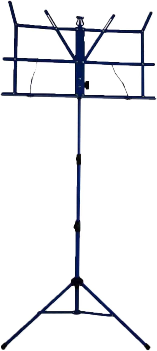 Sheet Music Stand, Lightweight Music Holder, Reinforced Folding Music Stands, Portable and Height-Adjustable, Sheet Music Folder & Clip Holder, for Guitar, Ukulele, Violin Players (Blue)
