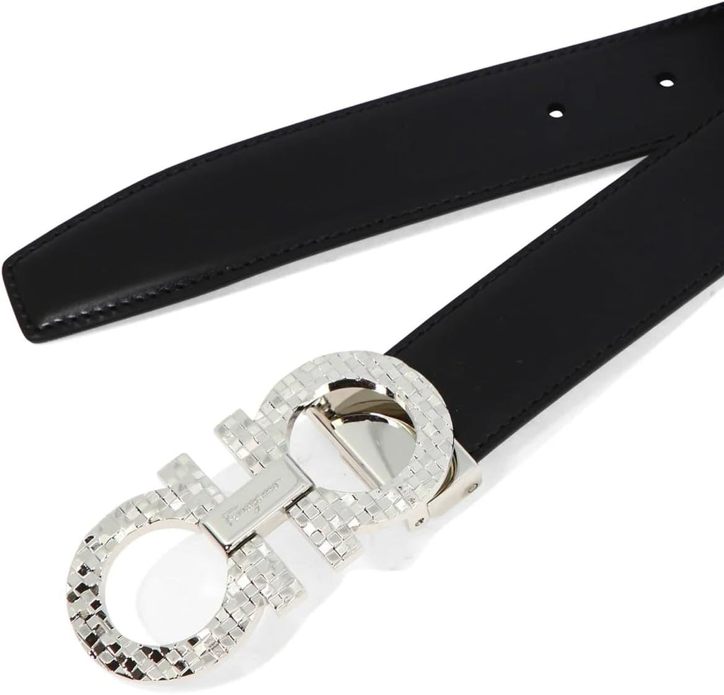 Salvatore Ferragamo Gancini Logo Engraved Reversible Buckle Belt