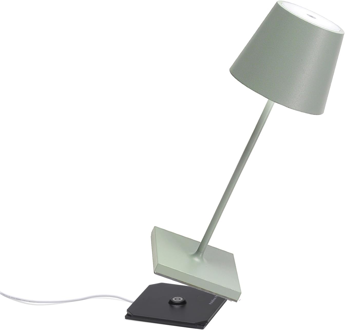 Zafferano, Poldina Pro Mini Lamp, Rechargeable Cordless Table Lamp with Touch Controls, Suitable for Indoor and Outdoor, Dimmer, 2200-3000 K, Height 11.8 Inches, Sage Color