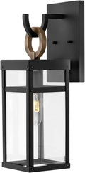 Hinkley Porter 2800BK-LL Medium Outdoor Wall Mount Lantern and LED Bulb, Modern Farmhouse and Arts and Crafts Style, Part of Lisa McDennon, Black and Burnished Bronze