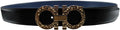 Salvatore Ferragamo Gancini Logo Engraved Reversible Gold Buckle Belt