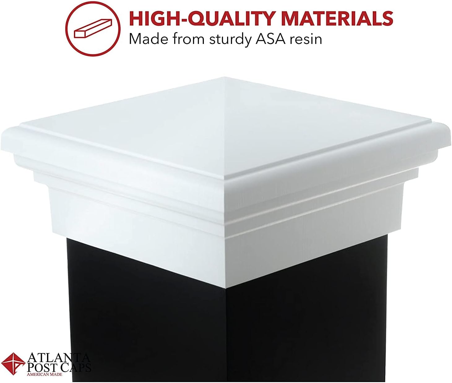 6x6 Pyramid Post caps (14-Pack) Fits Post Measuring 5.5'x5.5' up to 5.75'x5.75'. Made Out of UV Stable Polymer Longest Lasting 6x6 Deck Post Cap on Market. Made by Atlanta Post Caps (White)