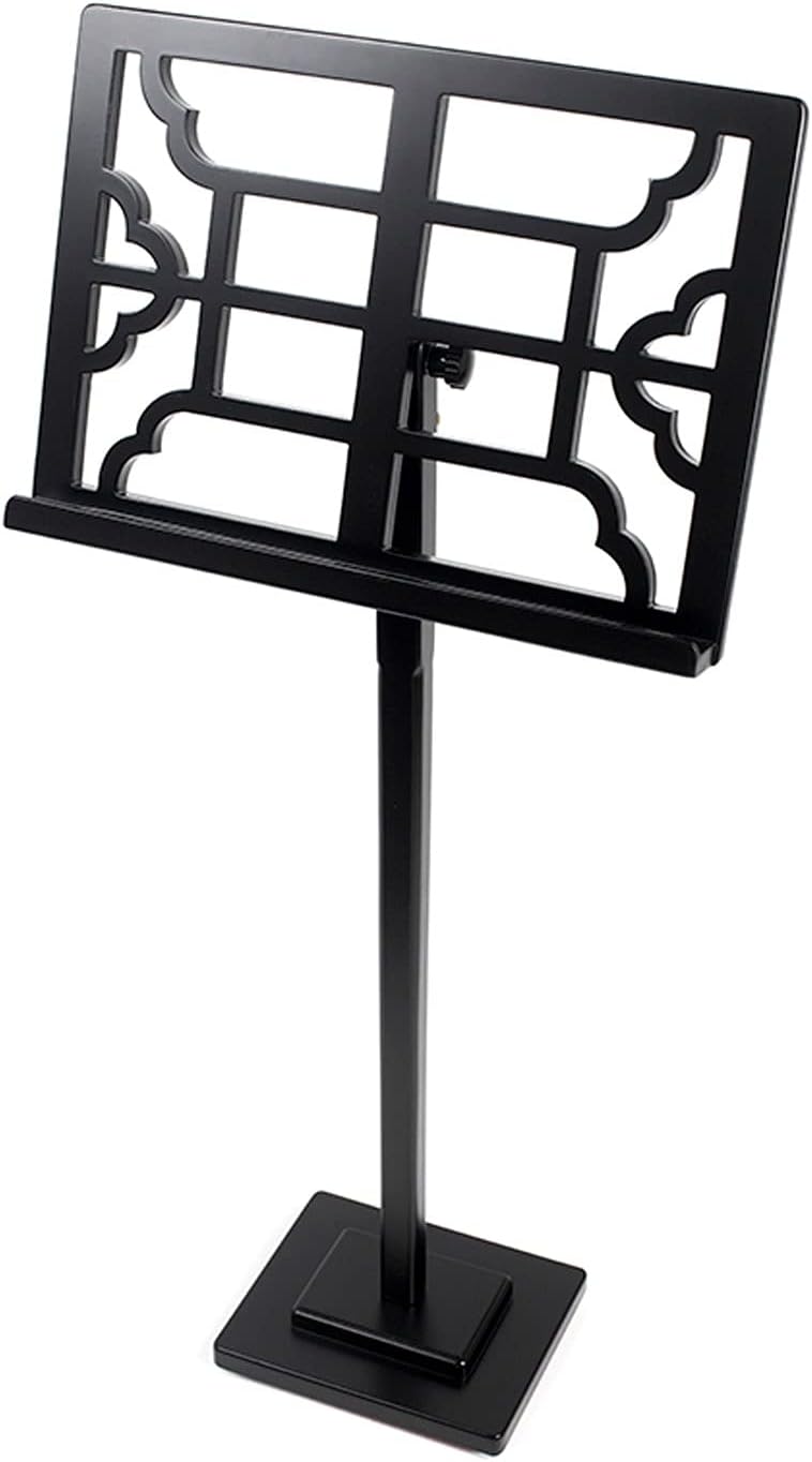 Music Stand Professional Wooden Orchestra Sheet Music Stand Angle Adjustable Laptop Stand - Portable Violin Guitar Music Book Holder Book Stand (Color : Red Size : B) (Black B)