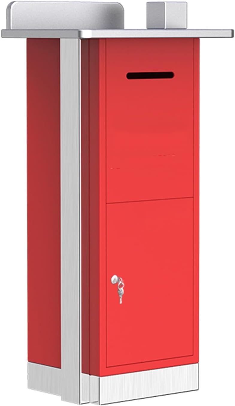 Locking Steel Plate Mailbox Plastic Spraying Process Home Standing Mailboxes Top with Pen Holder Design Outdoor Rainproof Parcel Boxes