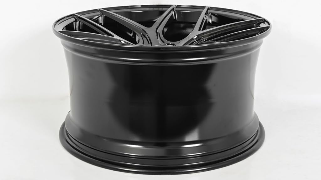 Divino | 20 Inch Rims (Set of 4 Wheels) - Gloss Black with Red Rivets Finish - Fits Most Sedans, Coupes, and SUVs - Concave Rim Wheel