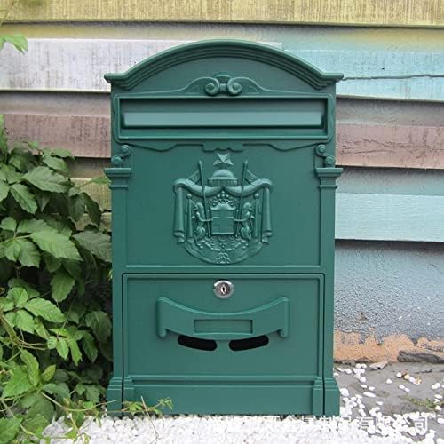 Villa Post Box Large Capacity Post Mount Lockable Outdoor Yard Post Box Retro Post Box for Home Aluminum Mailbox Secure Post Box