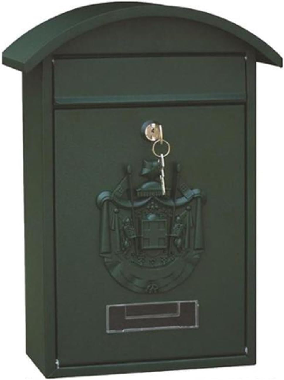 Lockable Mailbox Metal Letter Delivery Box Wall Mount Post Office Box with Key Outdoor Mailbox Locking Curbside Mailbox Retro(Green)