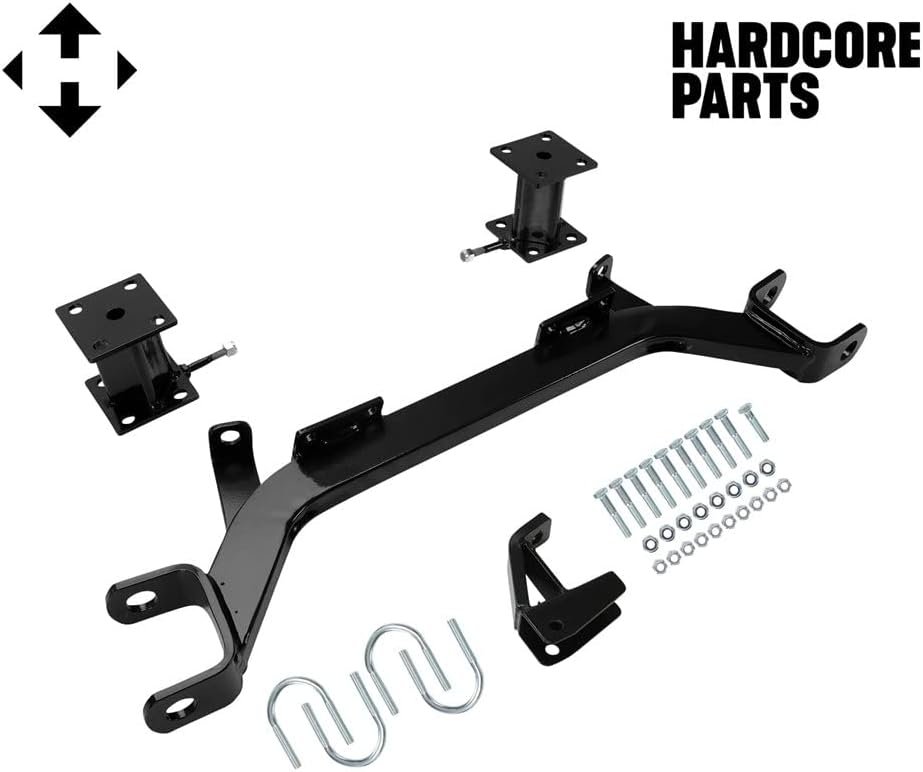Hardcore Parts 4' Drop Axle Lift Kit for EZGO Marathon (1975-1993) Electric Golf Cart with 10' Machined/Black 'Lancer' Wheels and 22'x11'-10 DOT rated All-Terrain tires