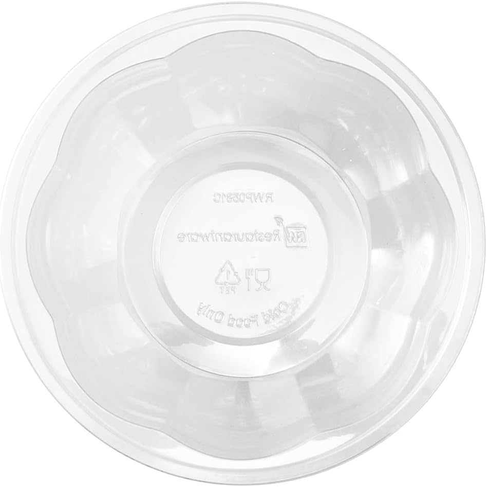 Restaurantware-Thermo Tek 32 Ounce Disposable Salad Bowls, 500 Round Deli Bowls - Avoids Cracks And Leaks, Sustainable, Clear Plastic Salad Container Bowl, For Cold Foods, Lids Sold Separately