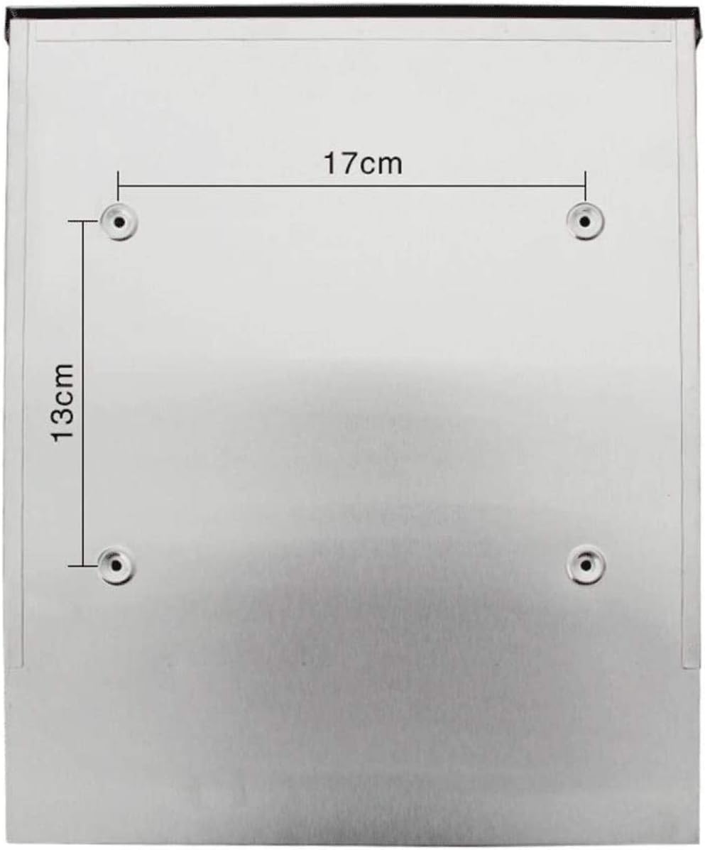 Mailbox Newspaper Box Postbox Stainless Steel Letter Box Outdoor Creative Large Letter Box Outdoor Wall-Mounted
