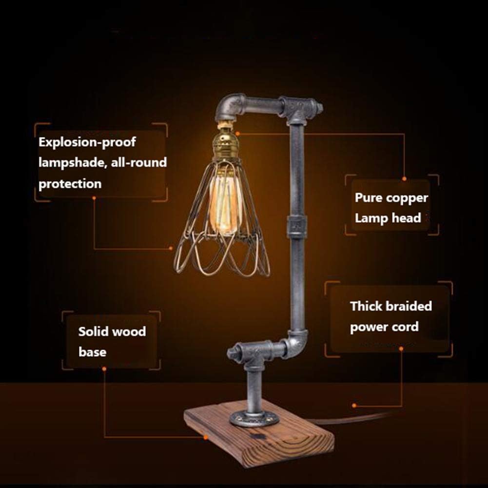 Desk Lamp Retro Industrial Wind Water Pipe Table Lamp Creative Bar Cafe Decoration Desk Lamp Dimmer Switch