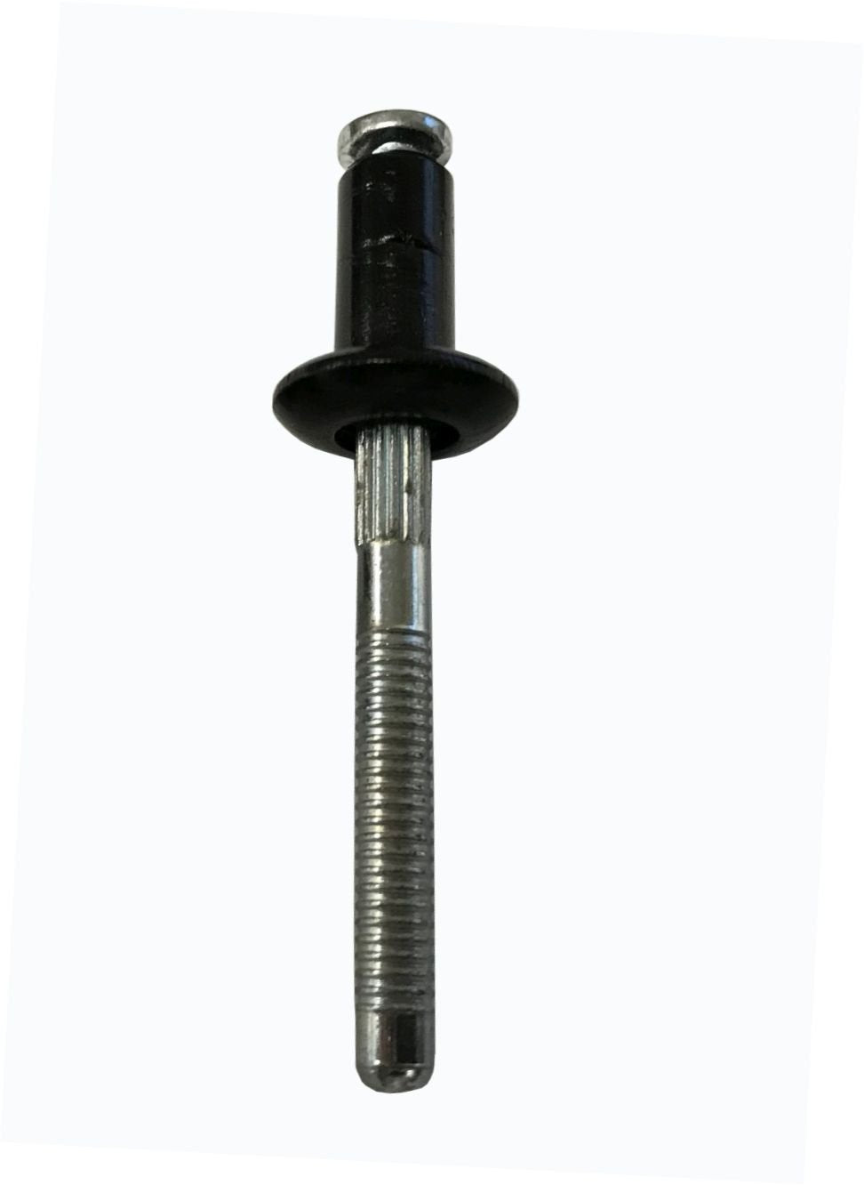 Aluminum T Style Blind Rivet with Steel Mandrel, Dome Head, Black Finish, 1/4' Diameter X .032-.140 Grip Range (Pack of 500)
