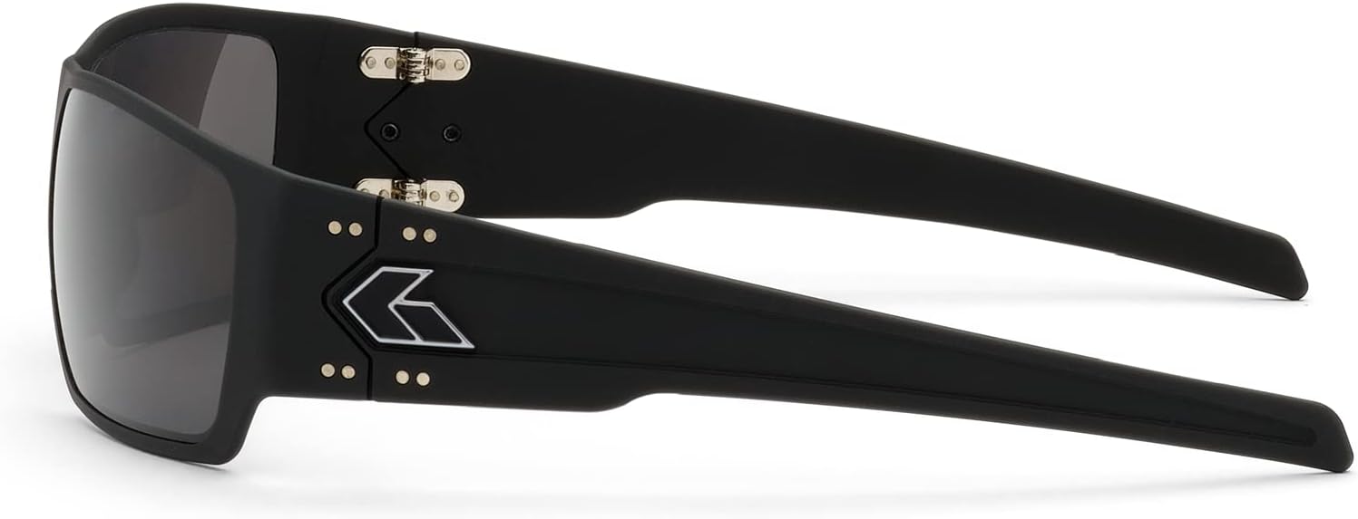 Gatorz Eyewear Specter Sunglasses – Black Aluminum Frame/Black Logo – Smoke Lens – CNC-Machined Aluminum, Adjustable Fit – Made in USA (GZ-08-031)