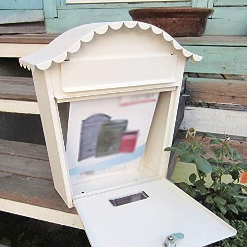 Letterbox,Post Box,Wall Mounted Post Box,Lockable Letter Box Steel Mail Box,Classic Wall Mounted Galvanised Steel Lockable