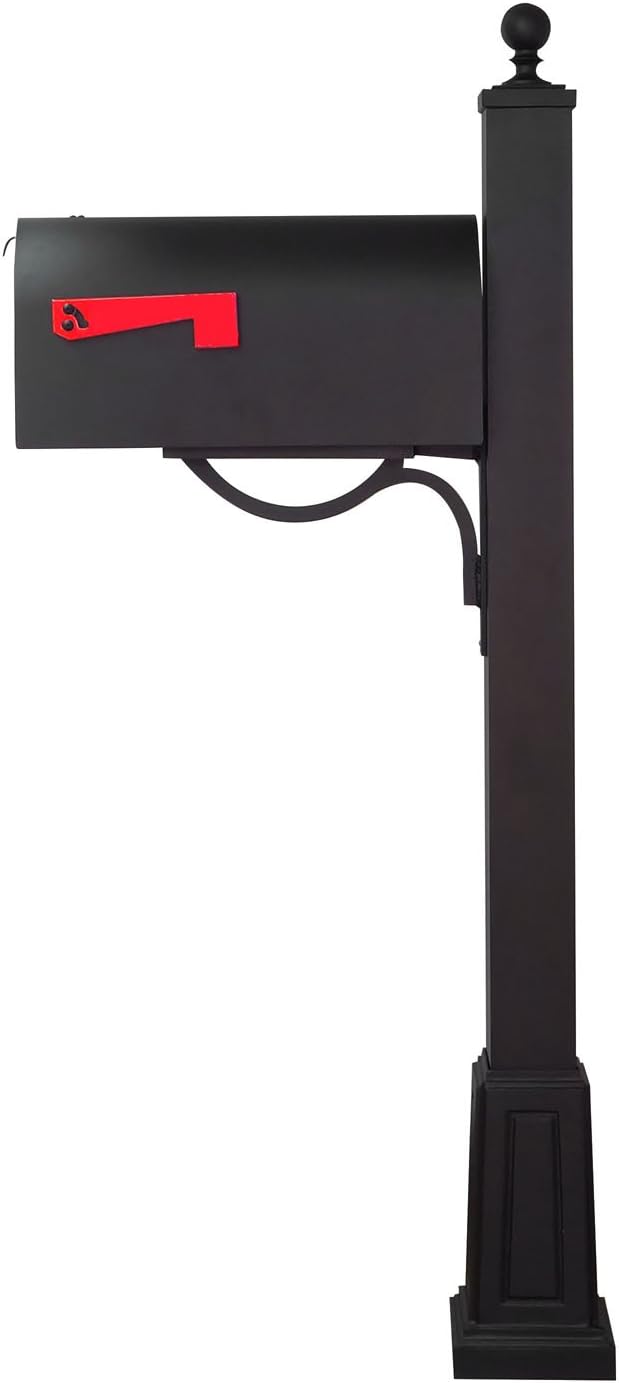 Special Lite Products Titan Steel Curbside Mailbox and Springfield Mailbox Post with Base