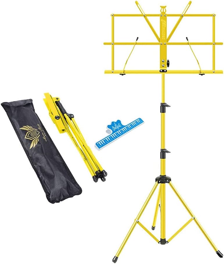 Music Stand Portable Music Stands Metal Music Holder Height Adjustable 66-160cm Sheet Music Stands for Guitar and Violin Players More Stable