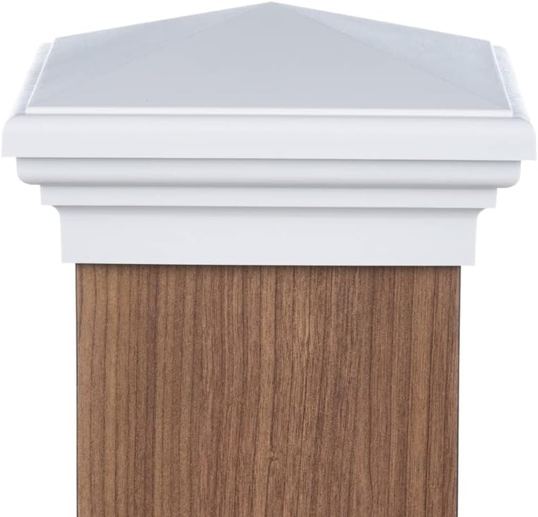 6x6 Pyramid Post caps (14-Pack) Fits Post Measuring 5.5'x5.5' up to 5.75'x5.75'. Made Out of UV Stable Polymer Longest Lasting 6x6 Deck Post Cap on Market. Made by Atlanta Post Caps (White)
