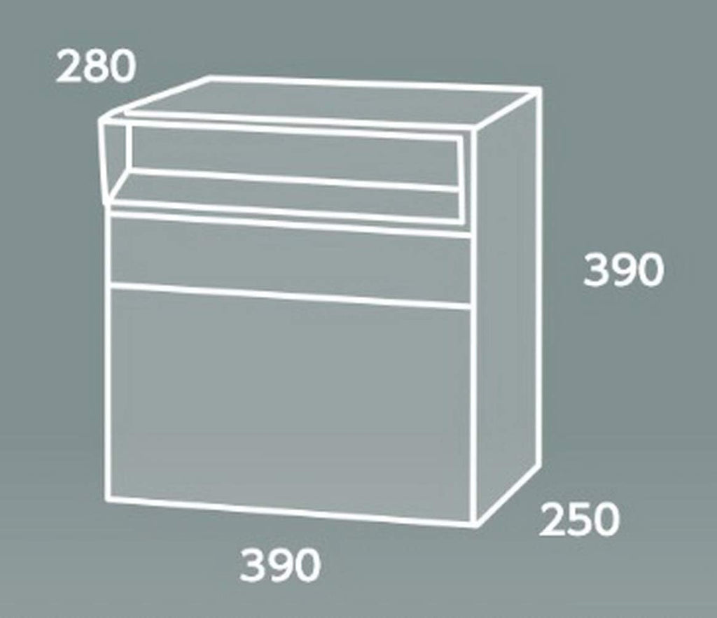 Tajima Metal Work MX-303BW Mailbox, Main Body Depth 15.4 inches (39 cm), Body Height 11.0 inches (28 cm), Body Width 15.4 inches (3