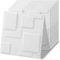 Art3d 100 Pack Decorative 3D Wall Panels, 97 Sq.Feet PVC Interior Wall Décor, 11.8'x11.8', White