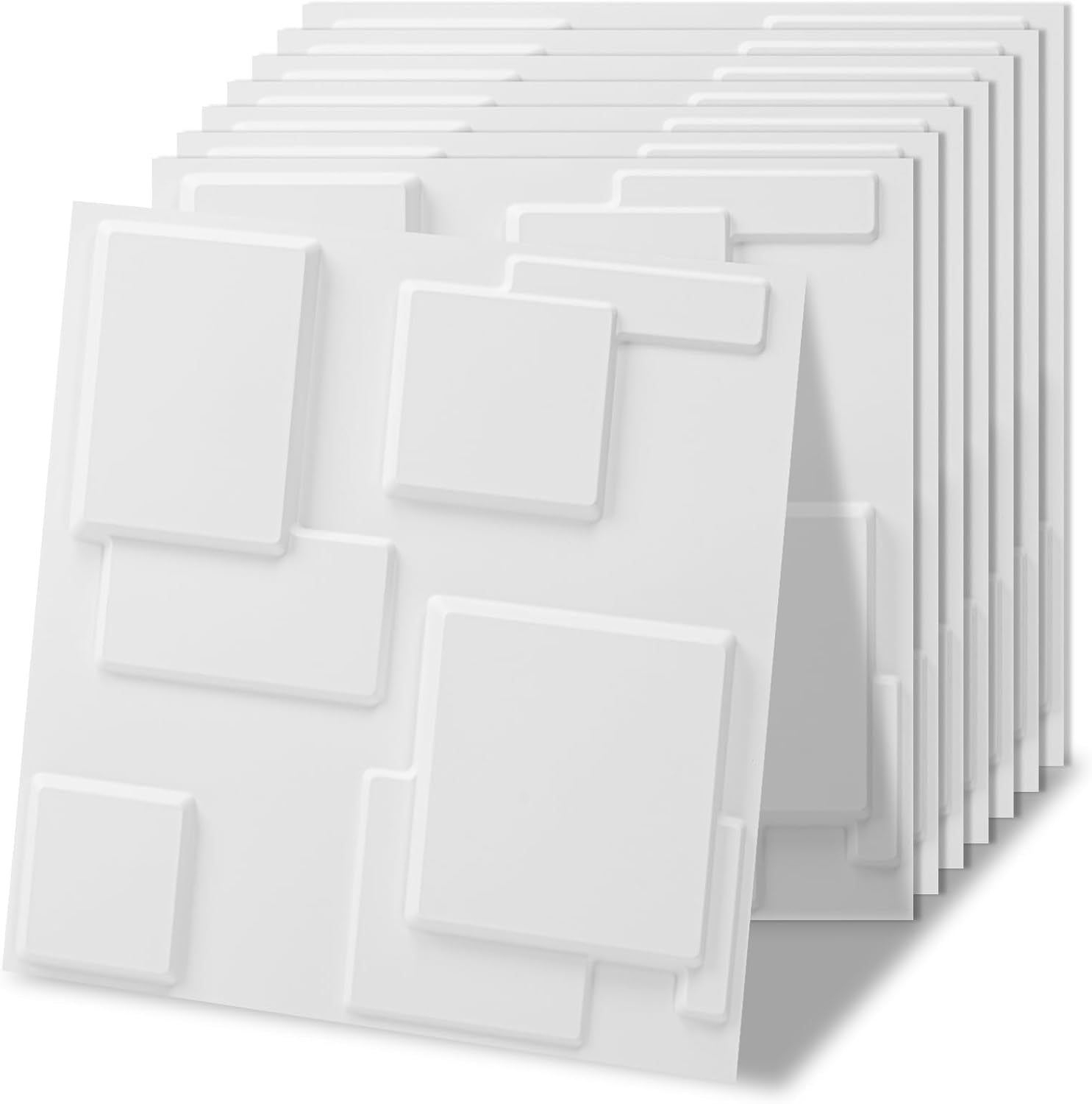 Art3d 100 Pack Decorative 3D Wall Panels, 97 Sq.Feet PVC Interior Wall Décor, 11.8'x11.8', White