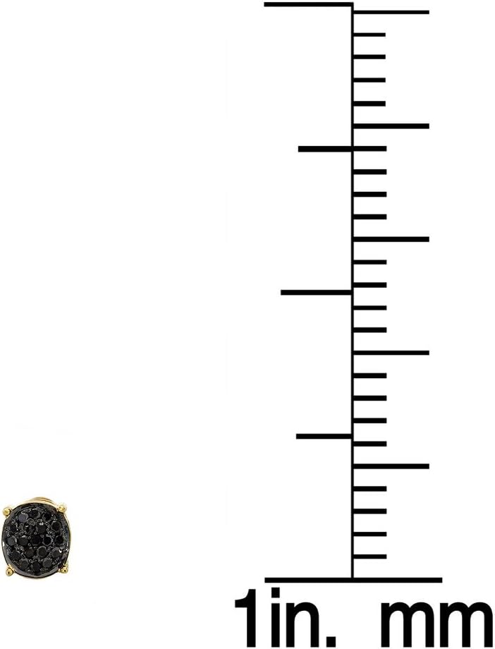 Dazzlingrock Collection - 0.25 Carat (ctw) 18K Gold Plated Sterling Silver Round Black Diamond Ladies Stud Earrings 1/4 CT