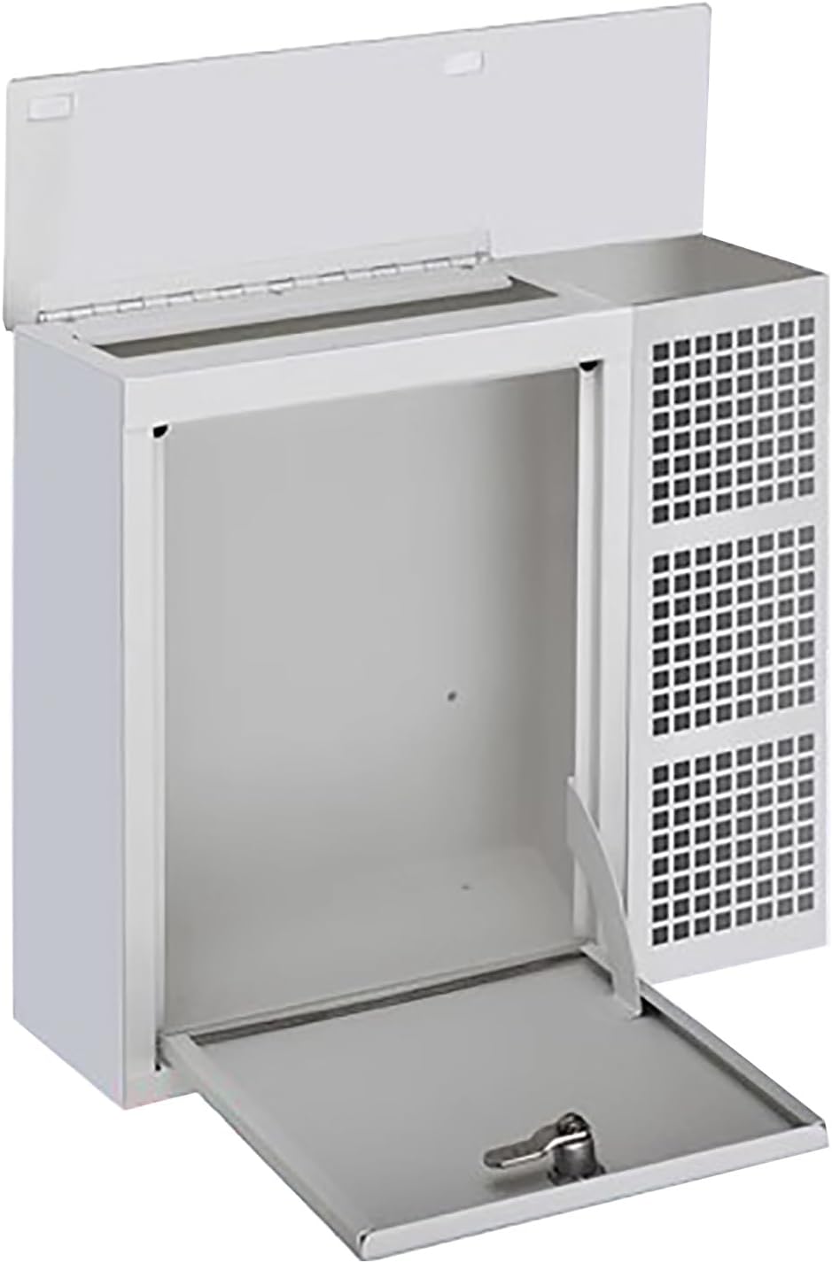 Metal Mailbox, Locking Wall Mount Mailboxes, Mail Box with Newspaper Tube, Galvanized Steel Mail Boxes, with 2 Keys(White)