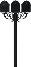 Hanford Triple Mailbox Post System w/Scroll Supports
