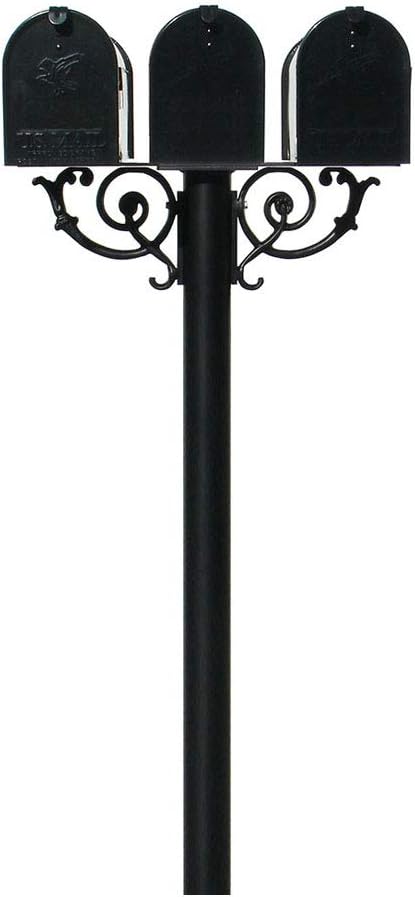 Hanford Triple Mailbox Post System w/Scroll Supports
