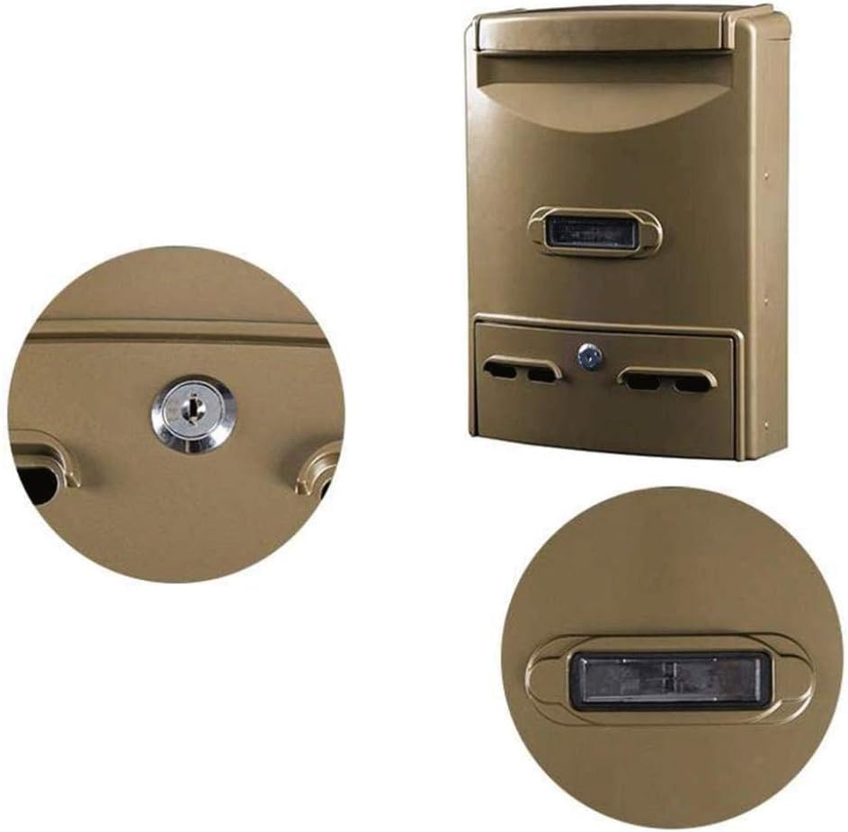 Locking Mailboxes Wall Mounted Vertical Mail Box Medium Cover Rust-Proof Metal Post Box