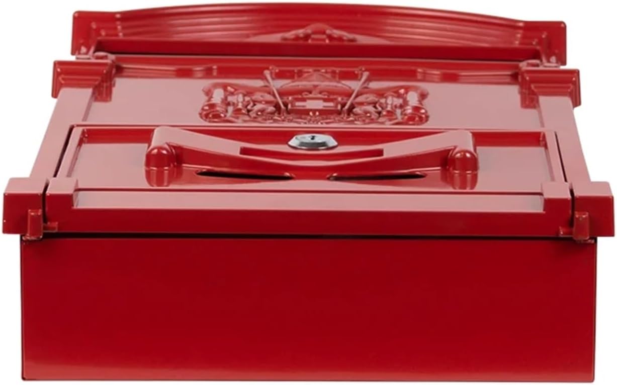 letterbox Wall Mount Locking Vintage Lockable Metal Mailboxe Large Capacity Postbox Security Mail Box for Receiving Mail