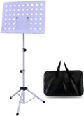 2 in 1 Dual-Use Folding Sheet Music Stand, Music Clip Holder Music Holder,with Waterproof Carrying Bag, for Violin Orchestra Conductor,Black (Blanc)