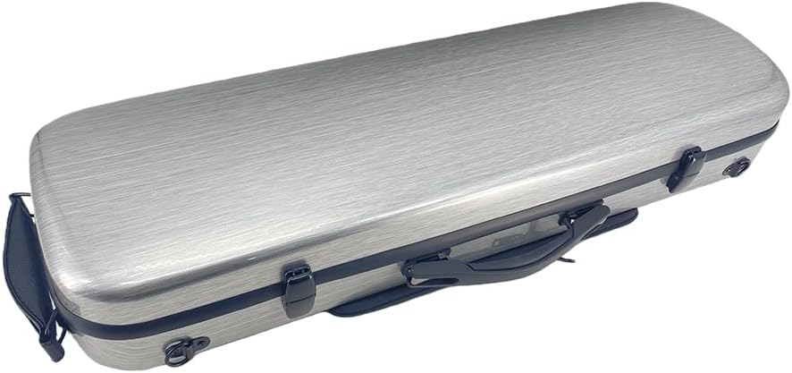Violin Case 4/4 Full Size Carbon Fiber Material Includes Music Sheet Bag and Strap Lightweight Violin Case Ideal for Travel (Silver)