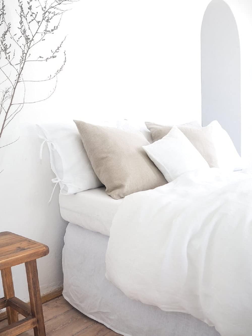 White Color Washed Cotton Duvet Cover with Button - Duvet Cover Twin King Queen Full Double King Toddler - Cotton White Bedding Set (1.Over Size)