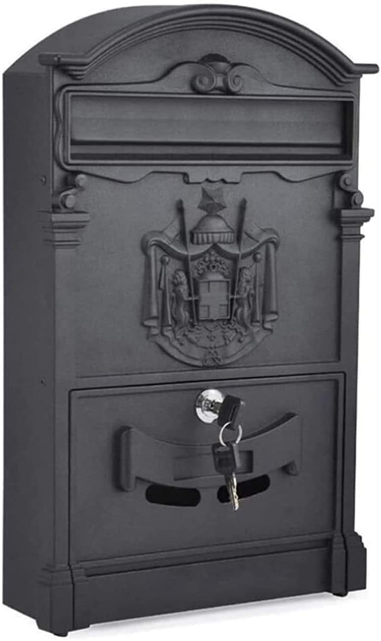 Suggestion Box Mail Box Key Drop Box Lockbox Wall Mounted Mail Box Retro European Mailbox Aluminum Post Box Secure Letterbox Outside Mailboxes