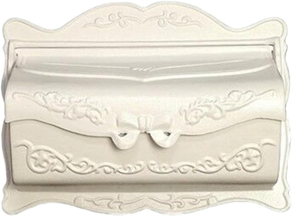 Wall Mounted Mailbox Vintage Exterior Post Mailbox, Aluminum Newspaper Mail Box for House for Wall(White)