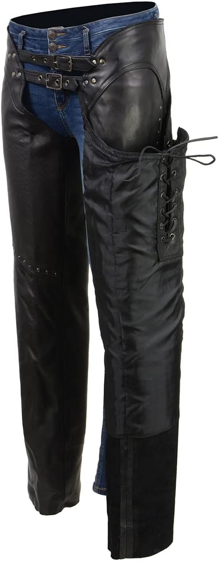 Milwaukee Leather Ladies Low Rise Double Buckle Chap w/Rivet Detailing