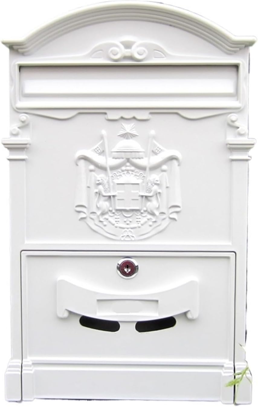 letterbox Wall Mount Locking Vintage Lockable Metal Mailboxe Large Capacity Postbox Security Mail Box for Receiving Mail