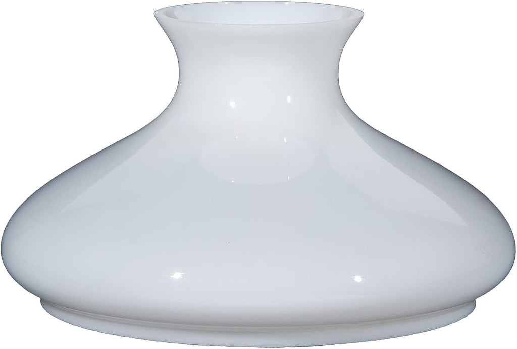 B&P Lamp® 10' Fitter Opal White Glass Tam-O-Shanter Style Student Lamp Shade with Plain Top