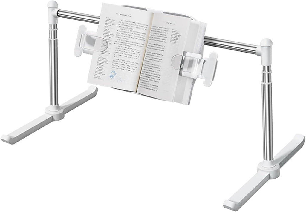 Book Stand for Reading, Book Stand in Bed, Height & Flat Plate Adjustable, Non-Slip, for Books, Sheet Music, Tablets, Mobile Phones, for Bay Window, Desktop, Sofa, Floor, Easy to Move