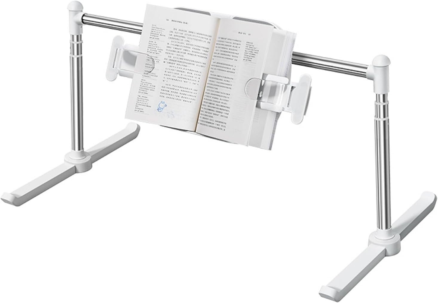 Book Stand for Reading, Book Stand in Bed, Height & Flat Plate Adjustable, Non-Slip, for Books, Sheet Music, Tablets, Mobile Phones, for Bay Window, Desktop, Sofa, Floor, Easy to Move