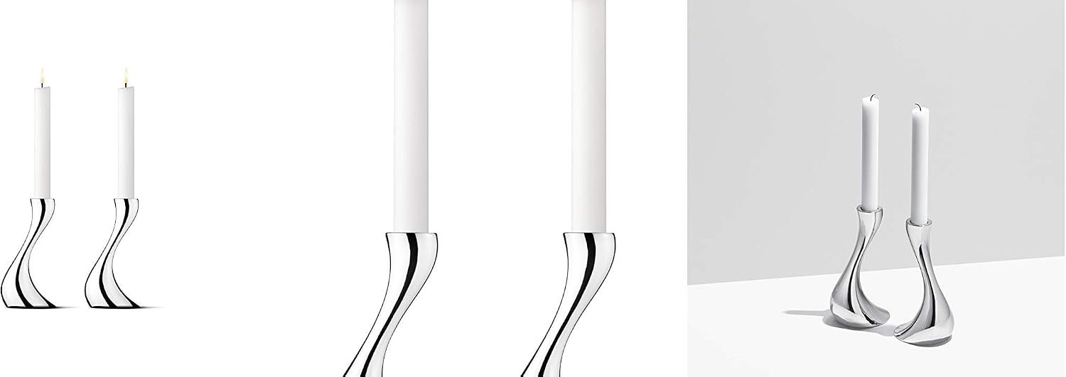 Georg Jensen Cobra Small Candle Holder Set of 2
