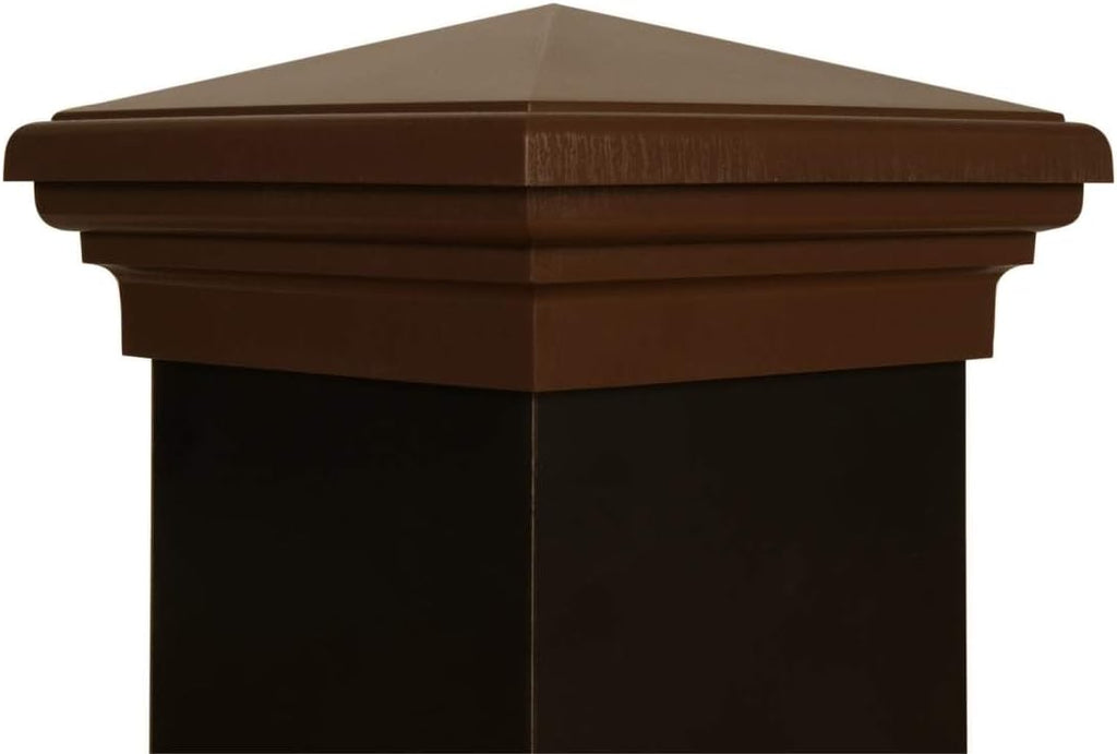 6x6 Pyramid Post caps (14-Pack) Fits Post Measuring 5.5'x5.5' up to 5.75'x5.75'. Made Out of UV Stable Polymer Longest Lasting 6x6 Deck Post Cap on Market. Made by Atlanta Post Caps (Brown)