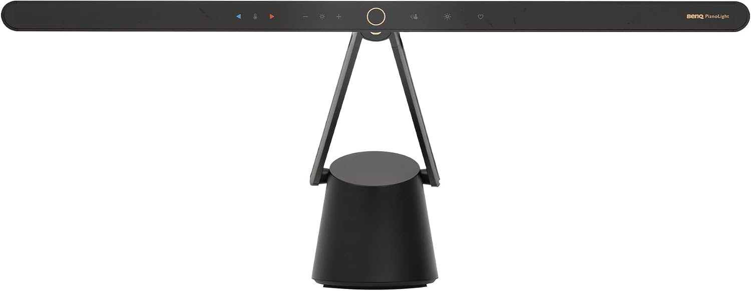 BenQ PianoLight for Upright Pianos, 24.7', Wide Illumination for Keyboard & Sheet Music, 6 Color Modes & Dimmable, 360° Adjustable, Auto on/Off, Auto-Dimming, Piano Lamp with Eye Care Hood (Black)