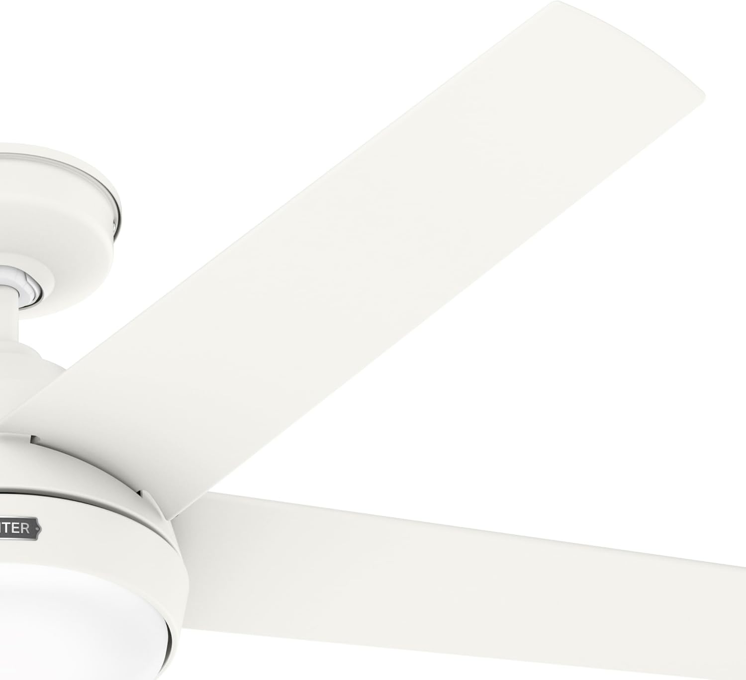 Hunter Skyflow 52 inch Indoor/Outdoor Ceiling Fan with Light and Wall Control, Matte White Ceiling Fan, 3 Speed WhisperWind Motor, 52611, for Coastal Patios, Pergolas, Bedrooms, or Living Rooms