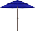 ABCCANOPY 11Ft 3 Tiers Market Umbrella, Outdoor Table Umbrella for Patio, Deck, Backyard (Blue)