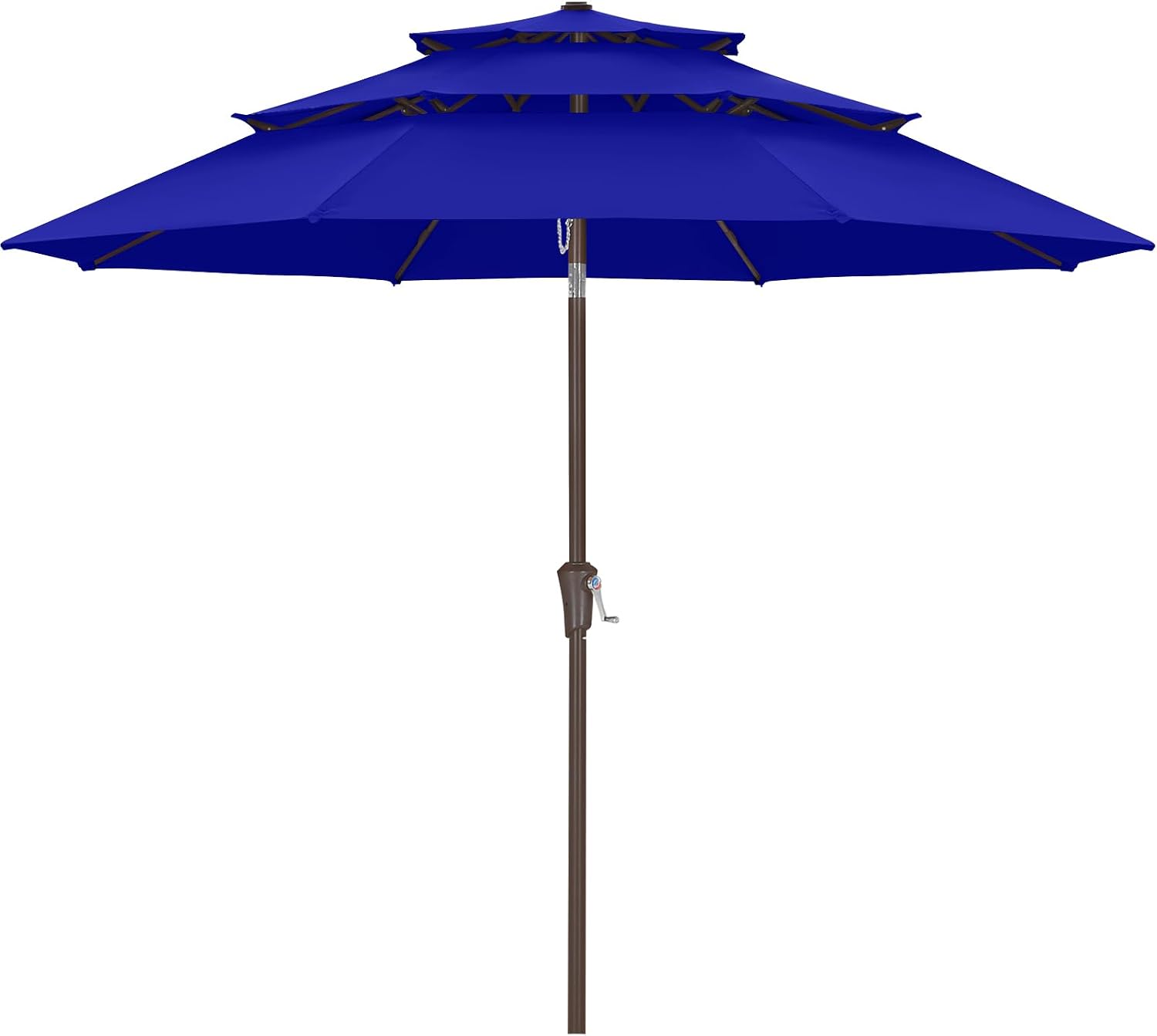 ABCCANOPY 11Ft 3 Tiers Market Umbrella, Outdoor Table Umbrella for Patio, Deck, Backyard (Blue)