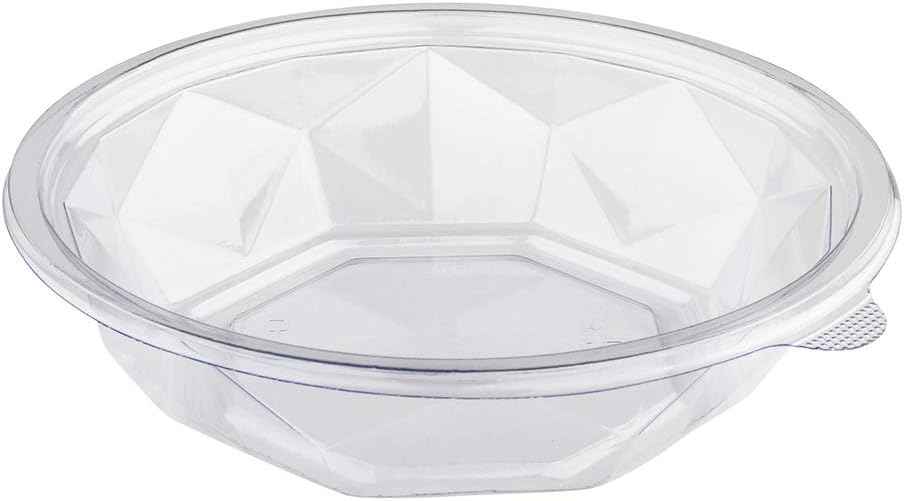 Restaurantware Basic Nature 12 Ounce Disposable Plastic Containers 500 Plastic Salad Bowls - Lids Sold Separately Round Clear PLA Plastic Food Bowls For To Go Meals And Takeaway Orders
